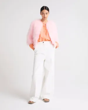 Short feather jacket