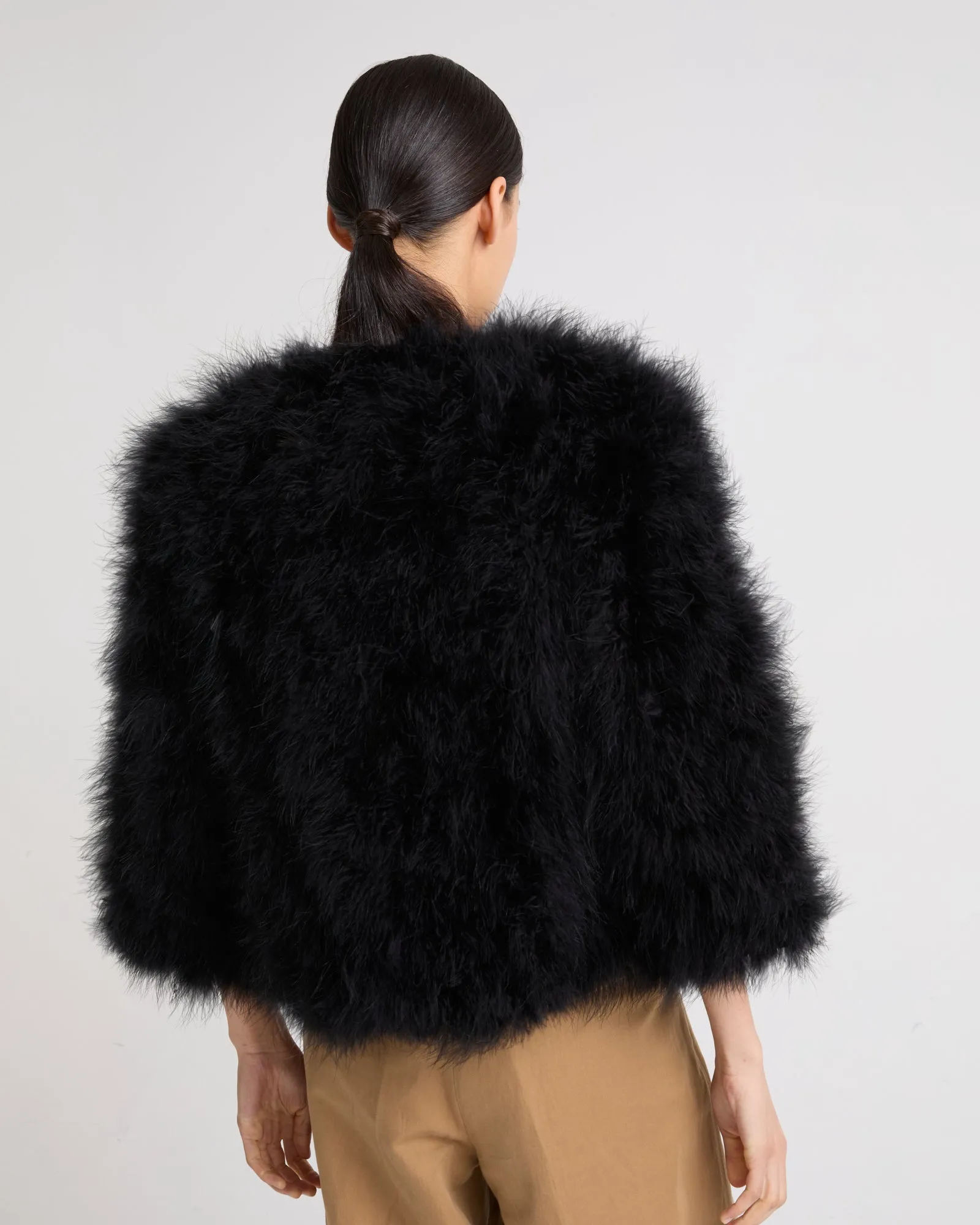 Short feather jacket