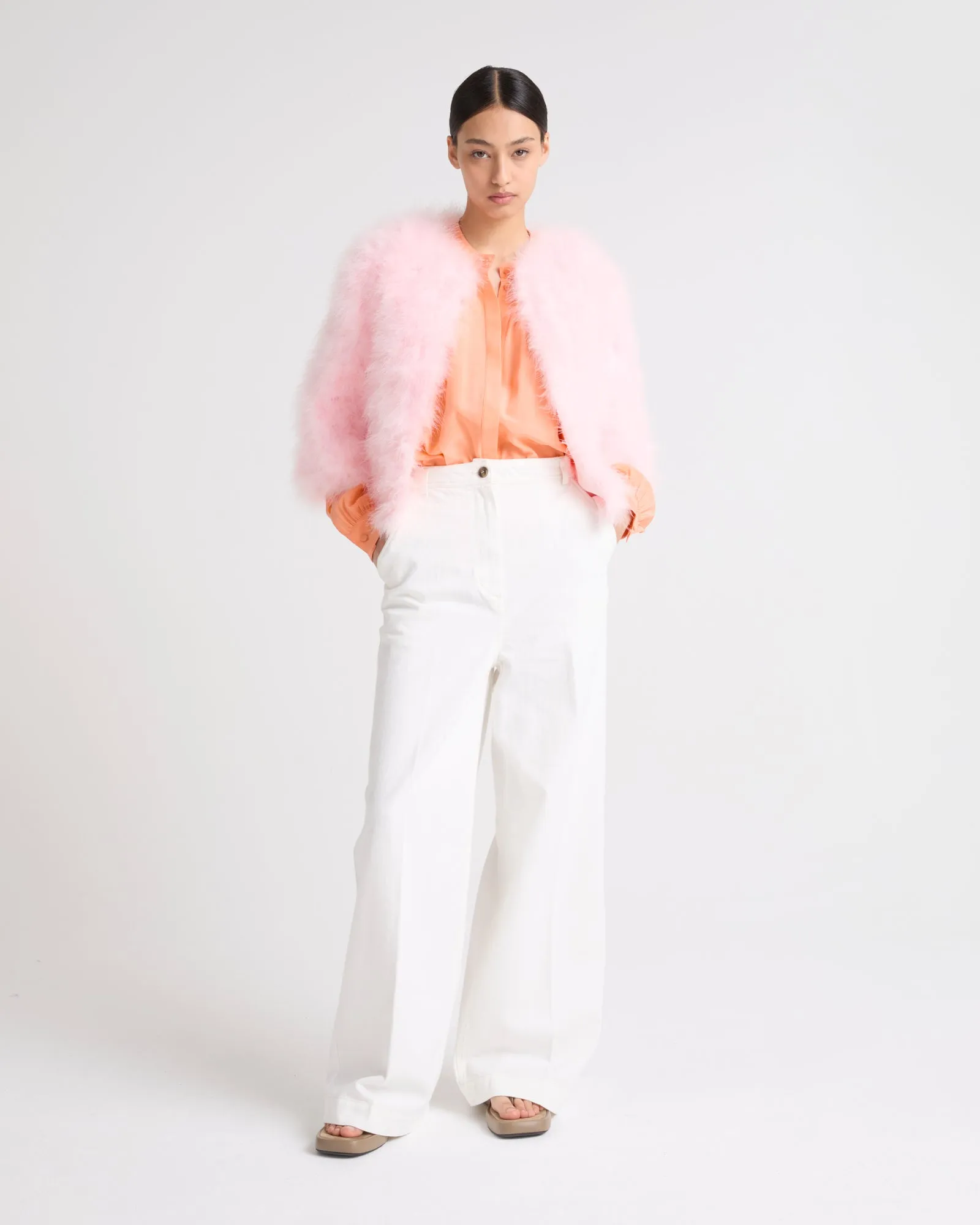Short feather jacket