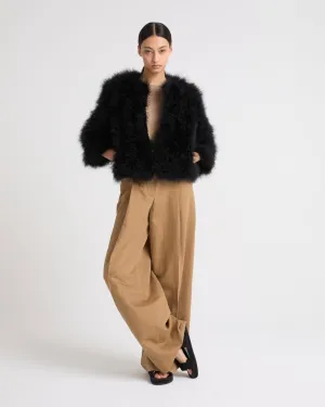 Short feather jacket