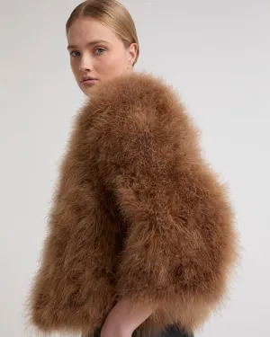 Short feather jacket