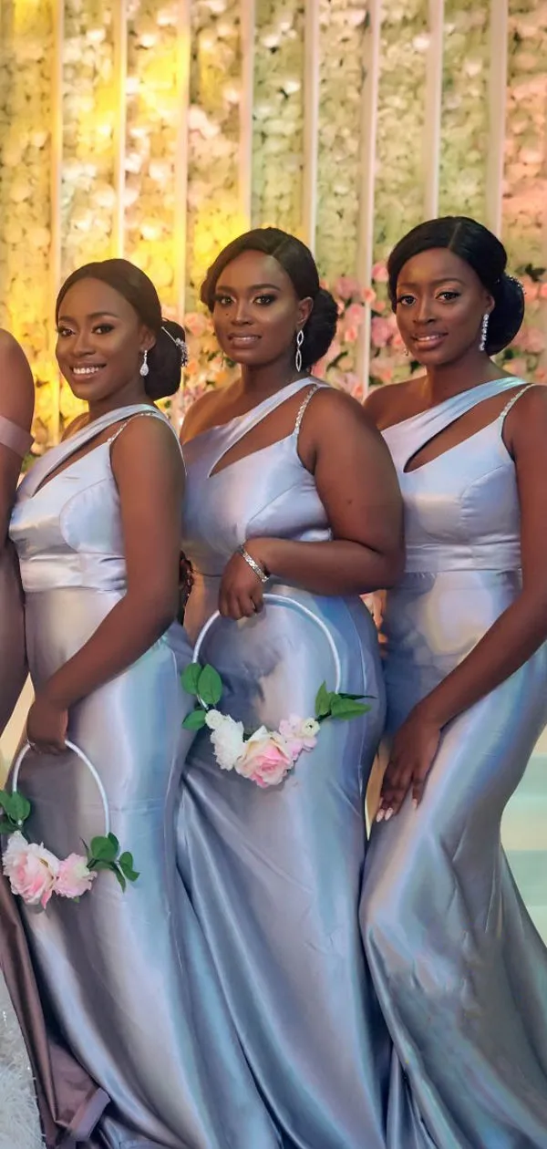 Simple Mermaid One-shoulder Cheap Long Bridesmaid Dresses Online,RBWG0045
