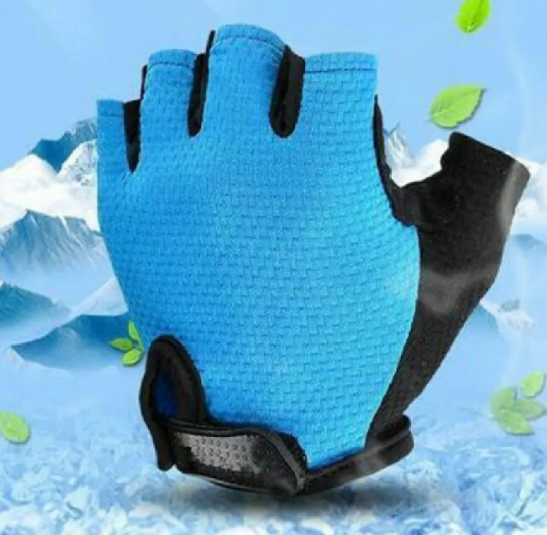 Simple Plain MTB Road Half Finger Protective Gloves