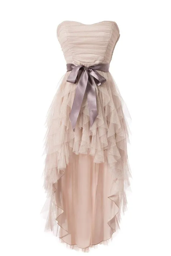 Simple Strapless Tulle Formal Homecoming Dress OK14