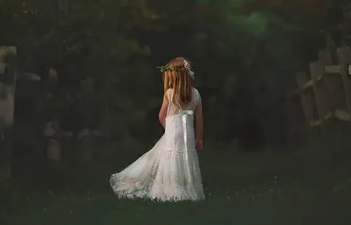 Simple V Neck Sleeveless With Lace Appliques Flower Girl Dresses APF0026