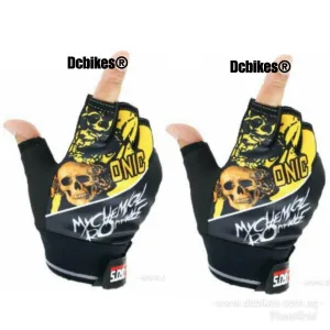 Skeleton MTB Half Finger Protective Gloves