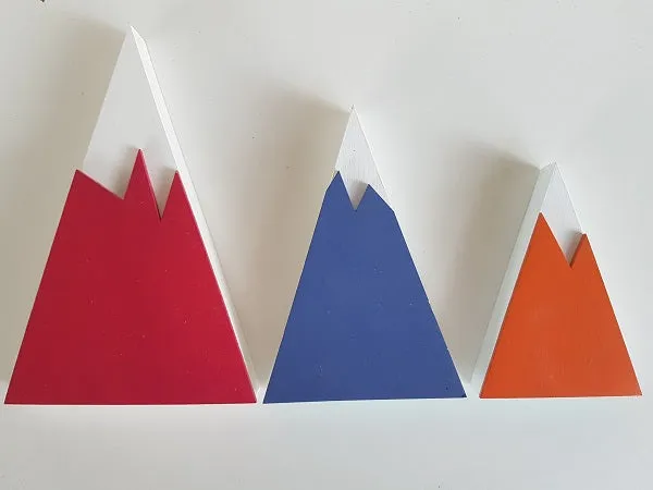 Snow Capped Wooden Mountain Shelfies