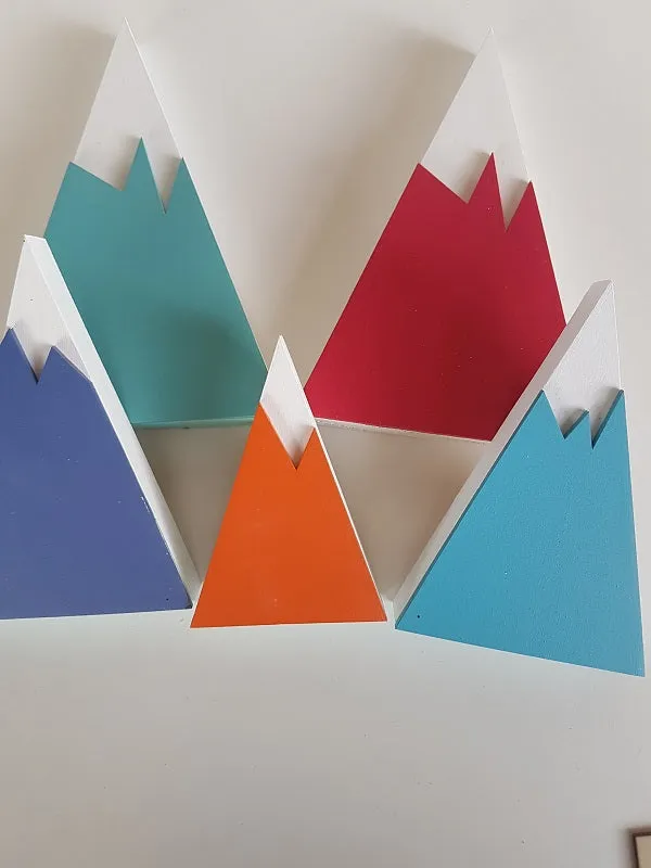 Snow Capped Wooden Mountain Shelfies