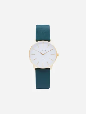 Solar Classic Appleskin Vegan Leather Watch | Gold & Forest Green