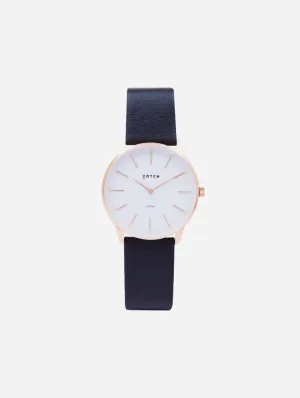 Solar Classic Appleskin Vegan Leather Watch | Rose Gold & Black