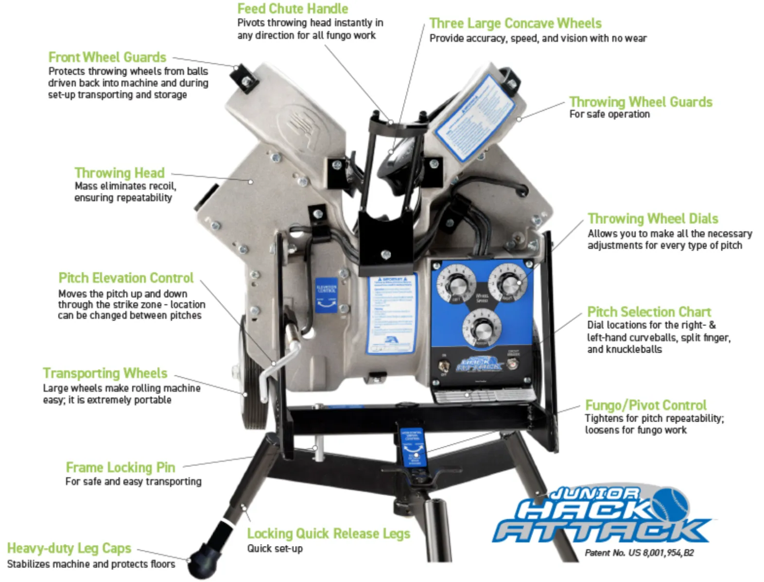 SportsAttack Junior Hack Attack Baseball Pitching Machine