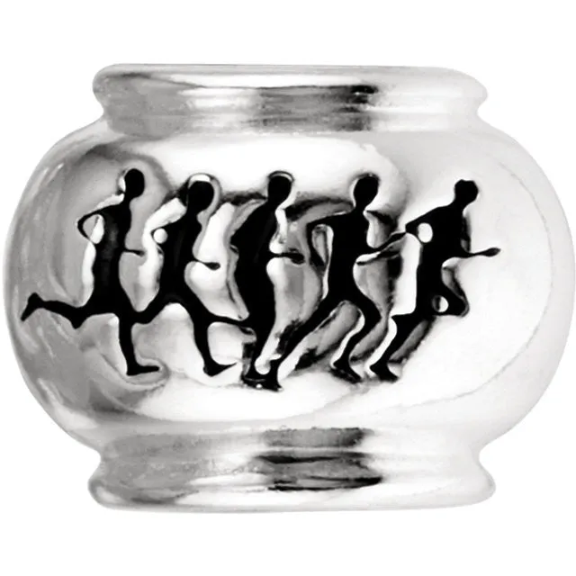 Sterling Silver 10mm Running Group Bead