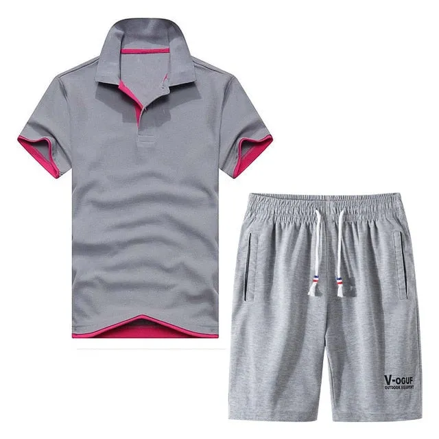 Suit Men's New Products With Two-piece Polo Shorts Sports Running Fitness Comfortable And Breathable