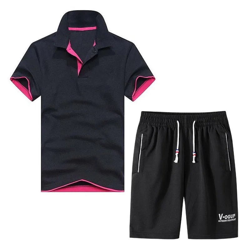 Suit Men's New Products With Two-piece Polo Shorts Sports Running Fitness Comfortable And Breathable