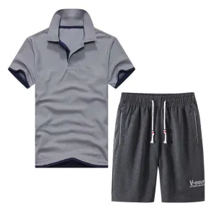 Suit Men's New Products With Two-piece Polo Shorts Sports Running Fitness Comfortable And Breathable
