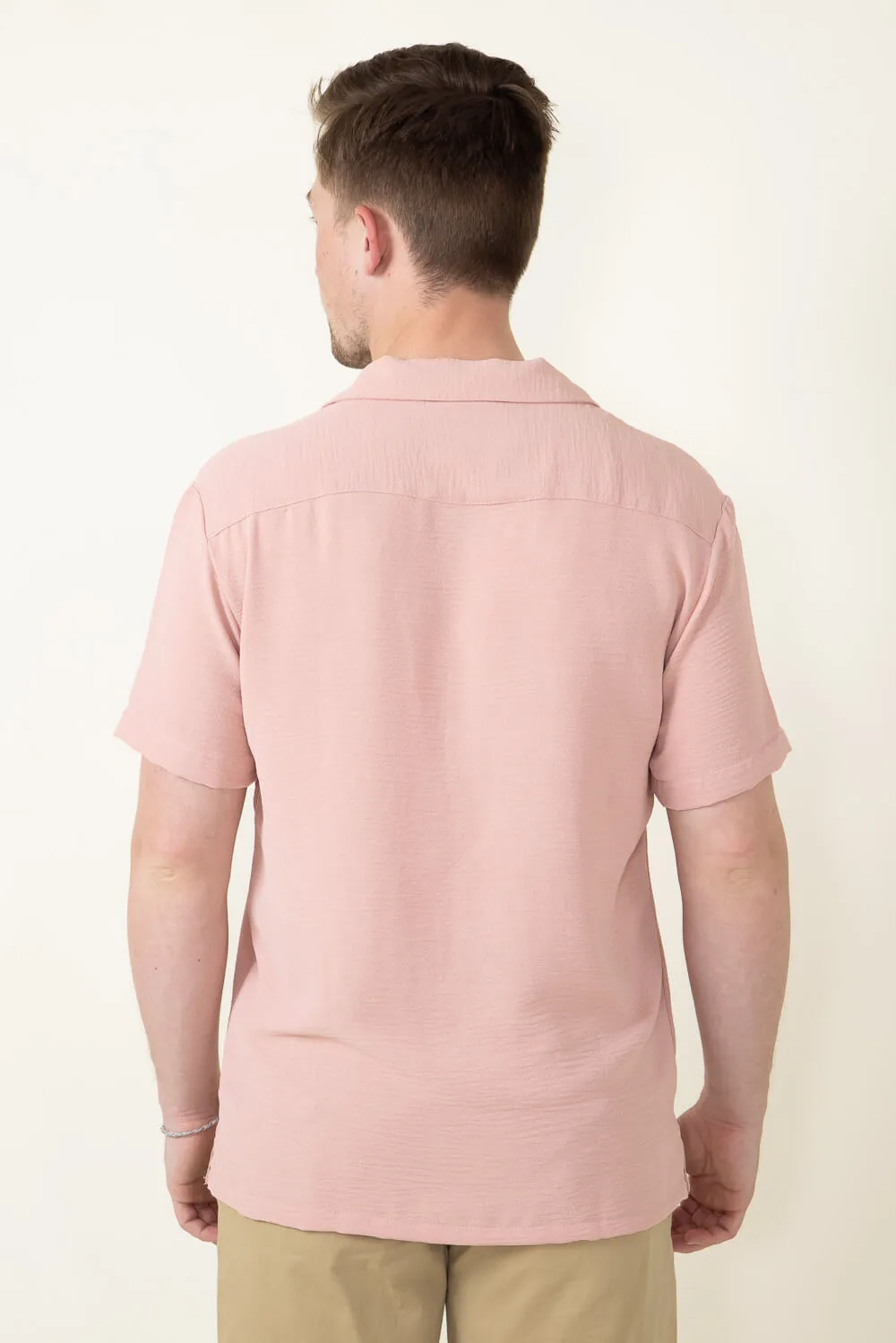 Textured Button Up Shirt for Men in Mauve | CVS-9476-MAUVE