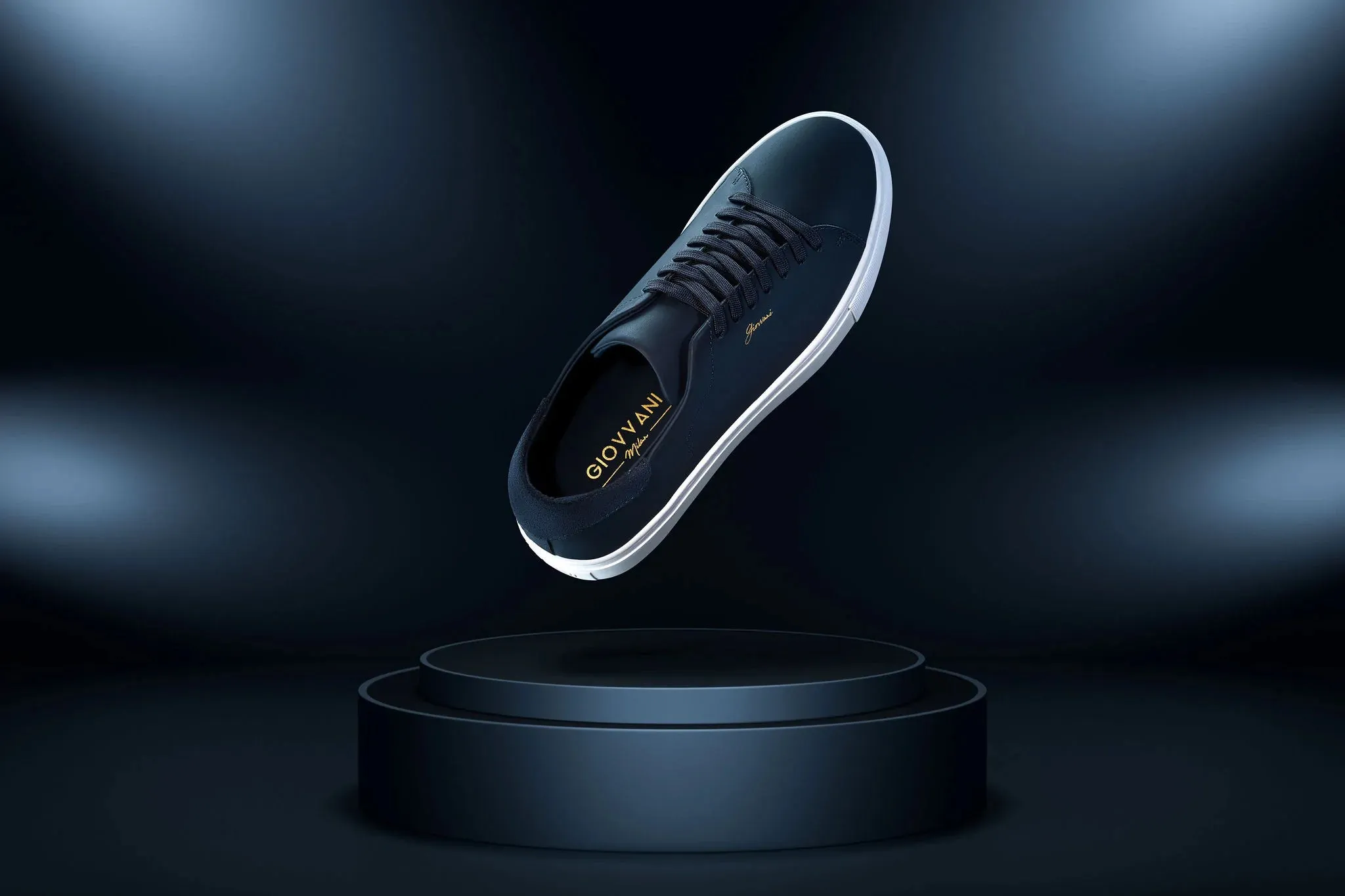 The Lorenzo - Blue Leather / White Sole - Womens