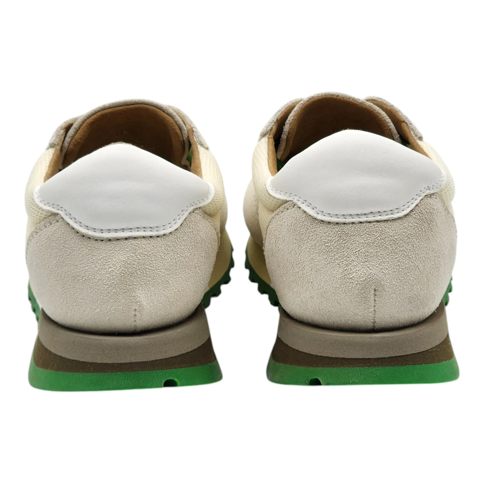 The Row Owen Runner Sneakers - Mesh and Suede - Beige/Green 35