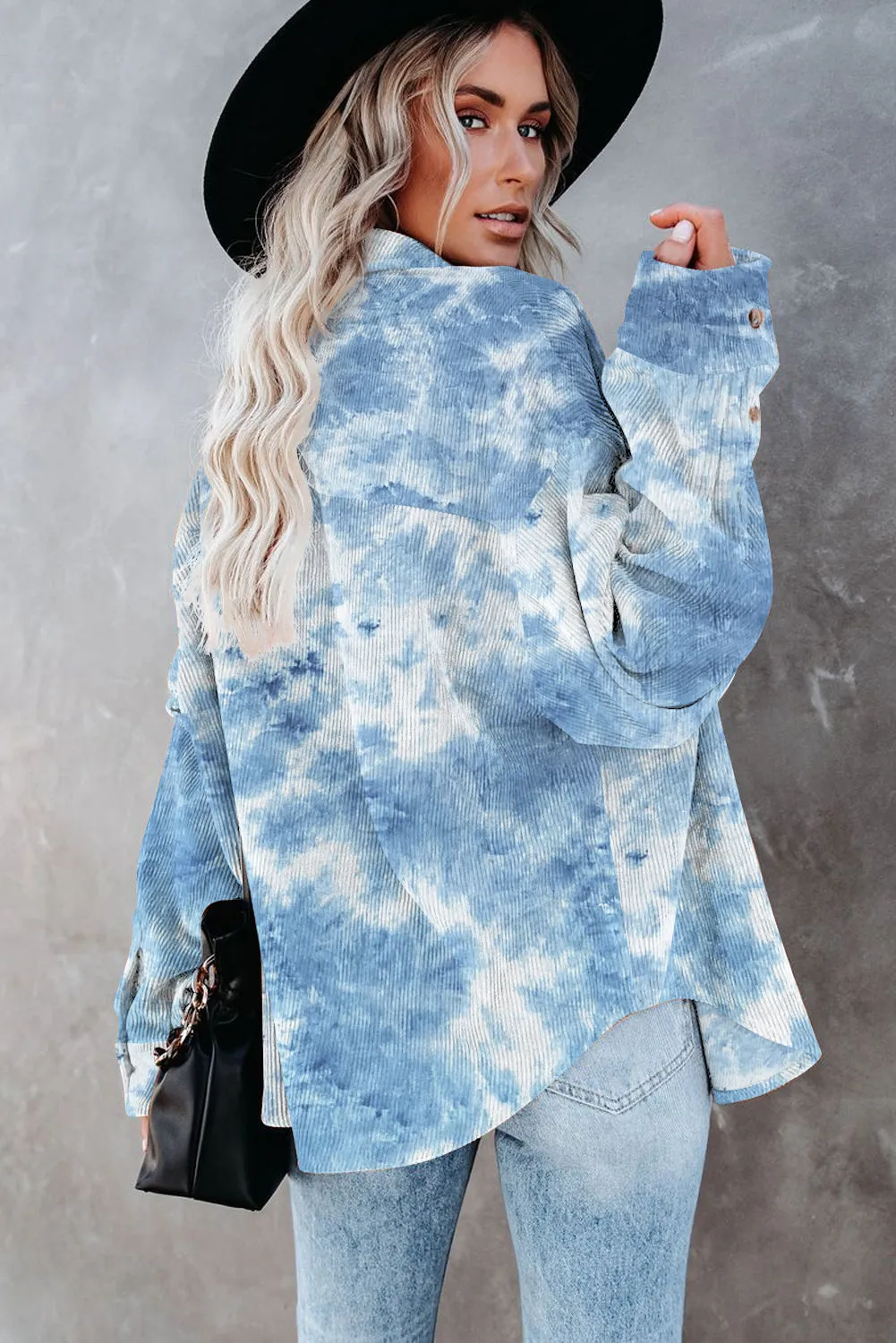 Tie Dyed Loose Corduroy Shirt