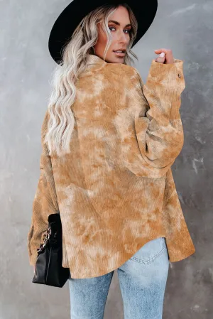 Tie Dyed Loose Corduroy Shirt