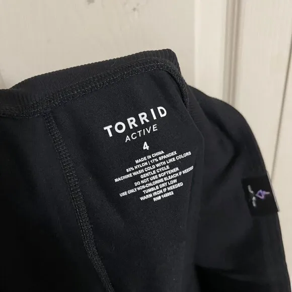 Torrid Womens NWT Black Performance Core Ribbed Trim 9 Inch Active Bike Short 4X