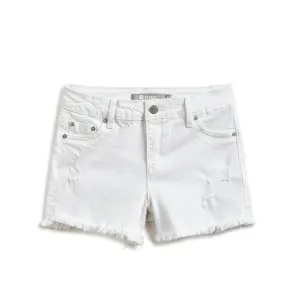 Tractr Girls White Fray w/Destruction Brittany Shorts