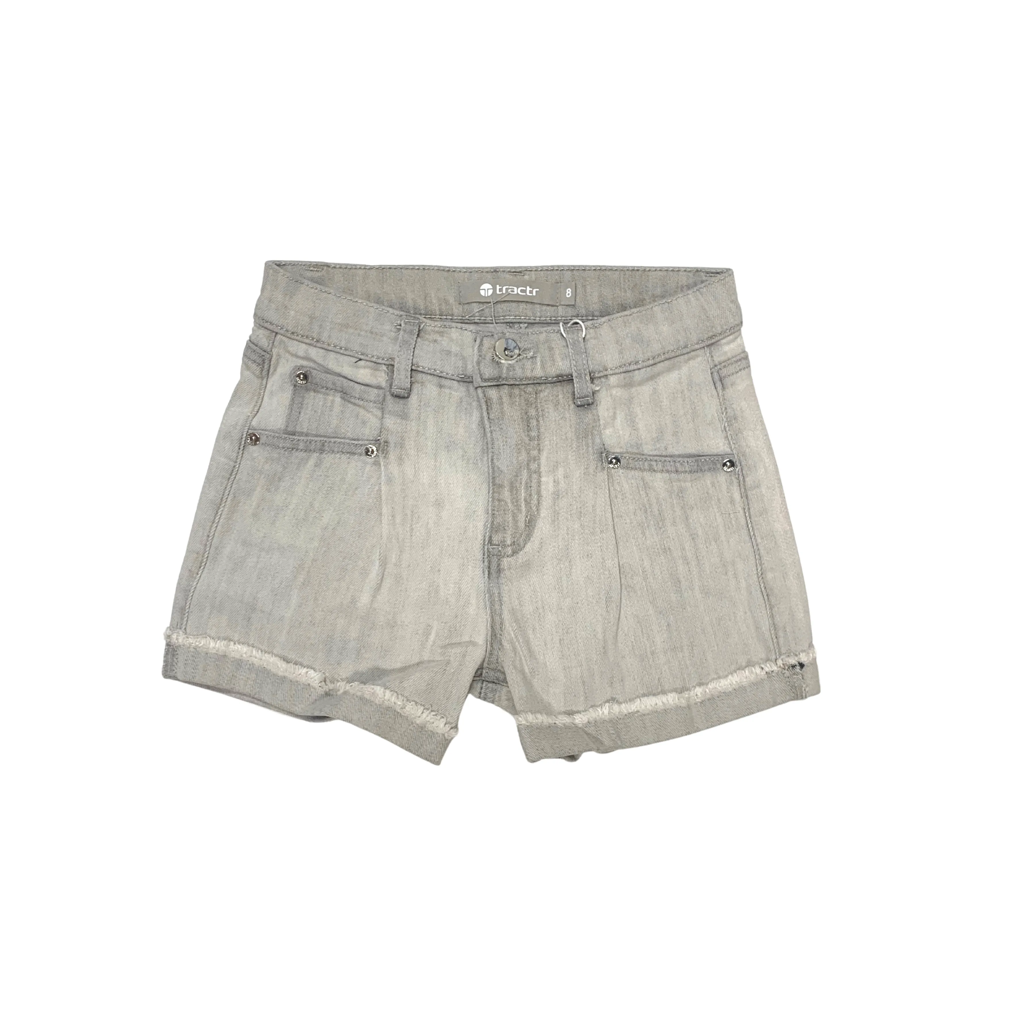 Tractr High Rise Front Pleated Cuff Hem Short