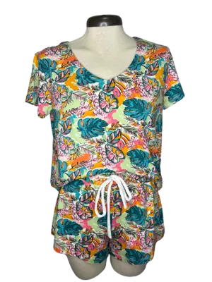 Tropical Monstera Leaf Pajama Shorts