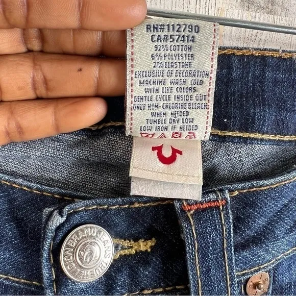 True‎ Religion Jeans Julie Made In USA Low Rise Y2K Blue Denim Women's Size 28
