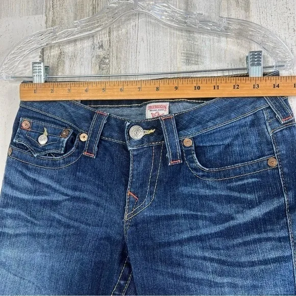 True‎ Religion Jeans Julie Made In USA Low Rise Y2K Blue Denim Women's Size 28