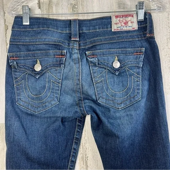 True‎ Religion Jeans Julie Made In USA Low Rise Y2K Blue Denim Women's Size 28