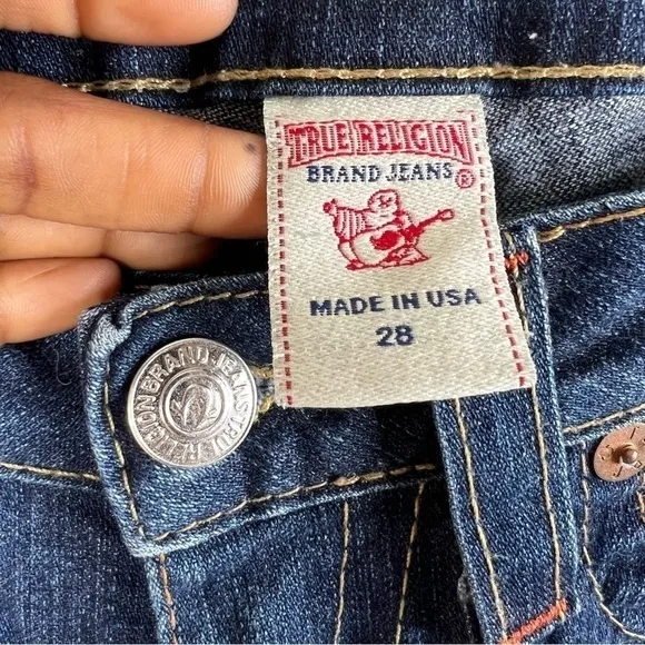 True‎ Religion Jeans Julie Made In USA Low Rise Y2K Blue Denim Women's Size 28