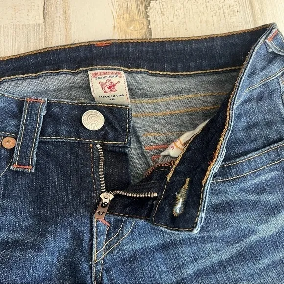 True‎ Religion Jeans Julie Made In USA Low Rise Y2K Blue Denim Women's Size 28