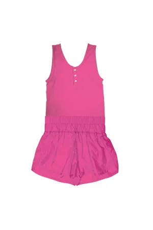 TWEEN HOT PINK RUNNING ROMPER