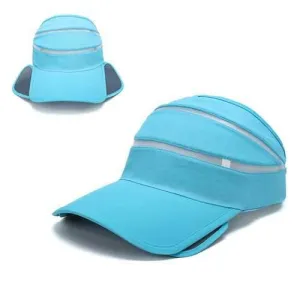 Unisex Retractable Wide Brim Sun Hat Summer Breathable Outdoor Beach Baseball Cap