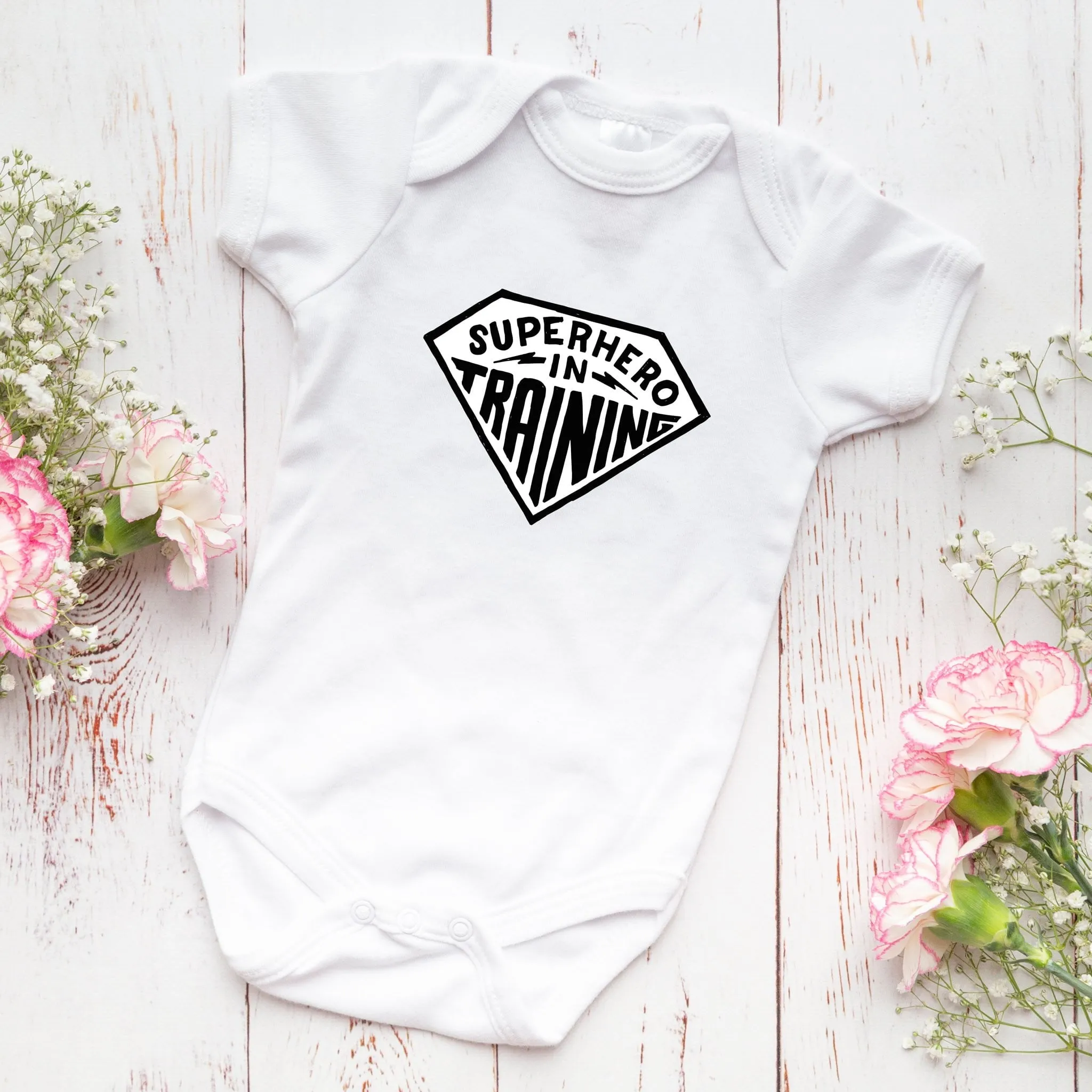 Unisex Superhero In Training Baby Onesie