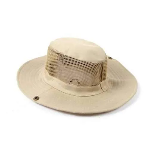 Unsiex Mesh Polyester Wide Brim Fishing Gardening Cap Sunshade Breathable Quick Dry Hat