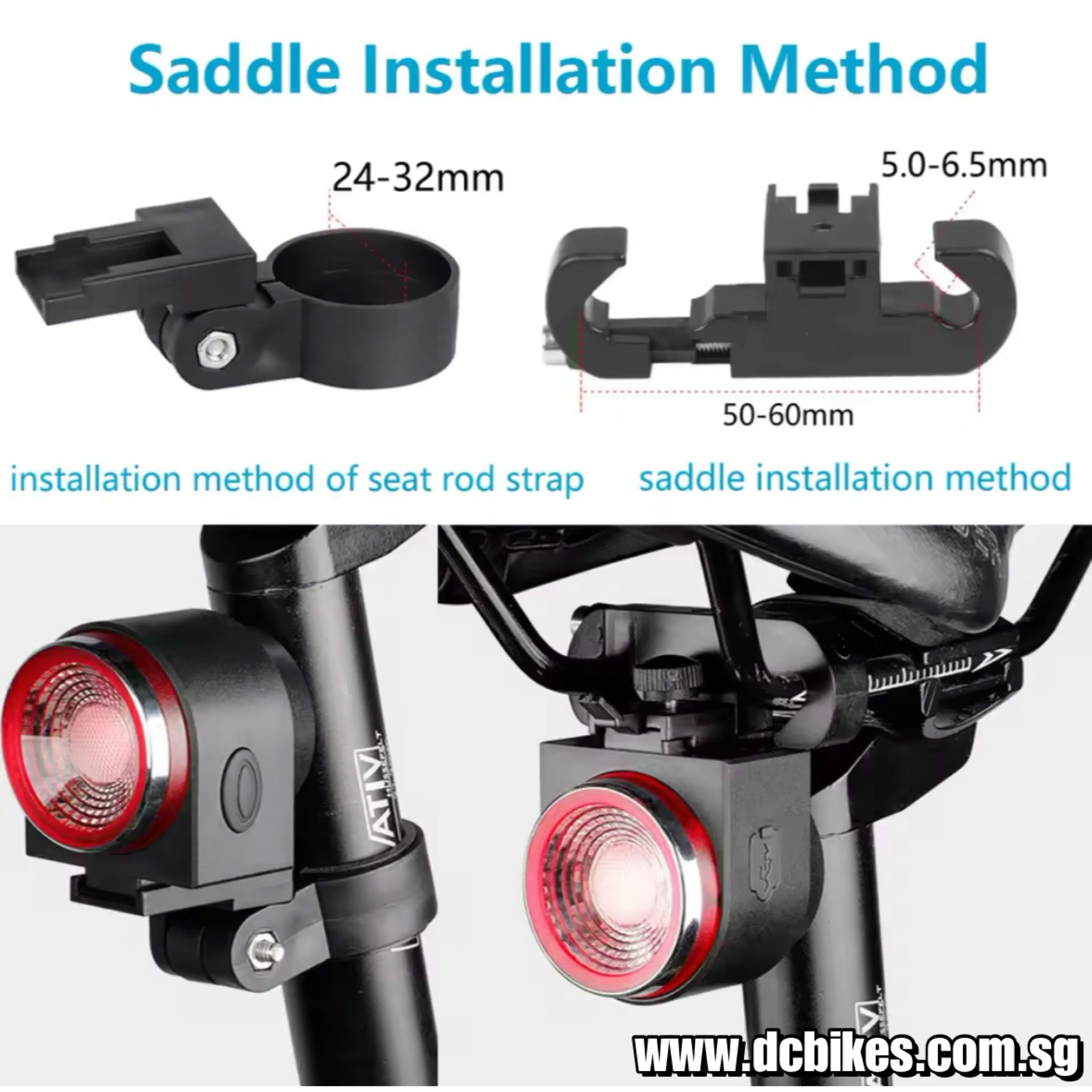 Usb Rechargeable Anti Theft Burglar Alarm Bike Saddle Seat Post Rear Red Led Light Lamp   2 Wireless Remote Control Taillight Horn A8 Pro For Road Bike Mountain Bicycle