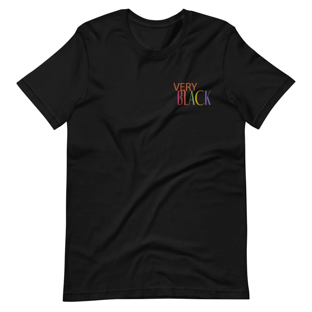 Very Black Embroidered Unisex Tee