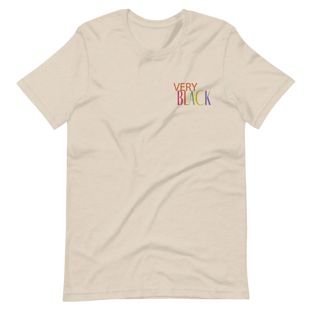 Very Black Embroidered Unisex Tee