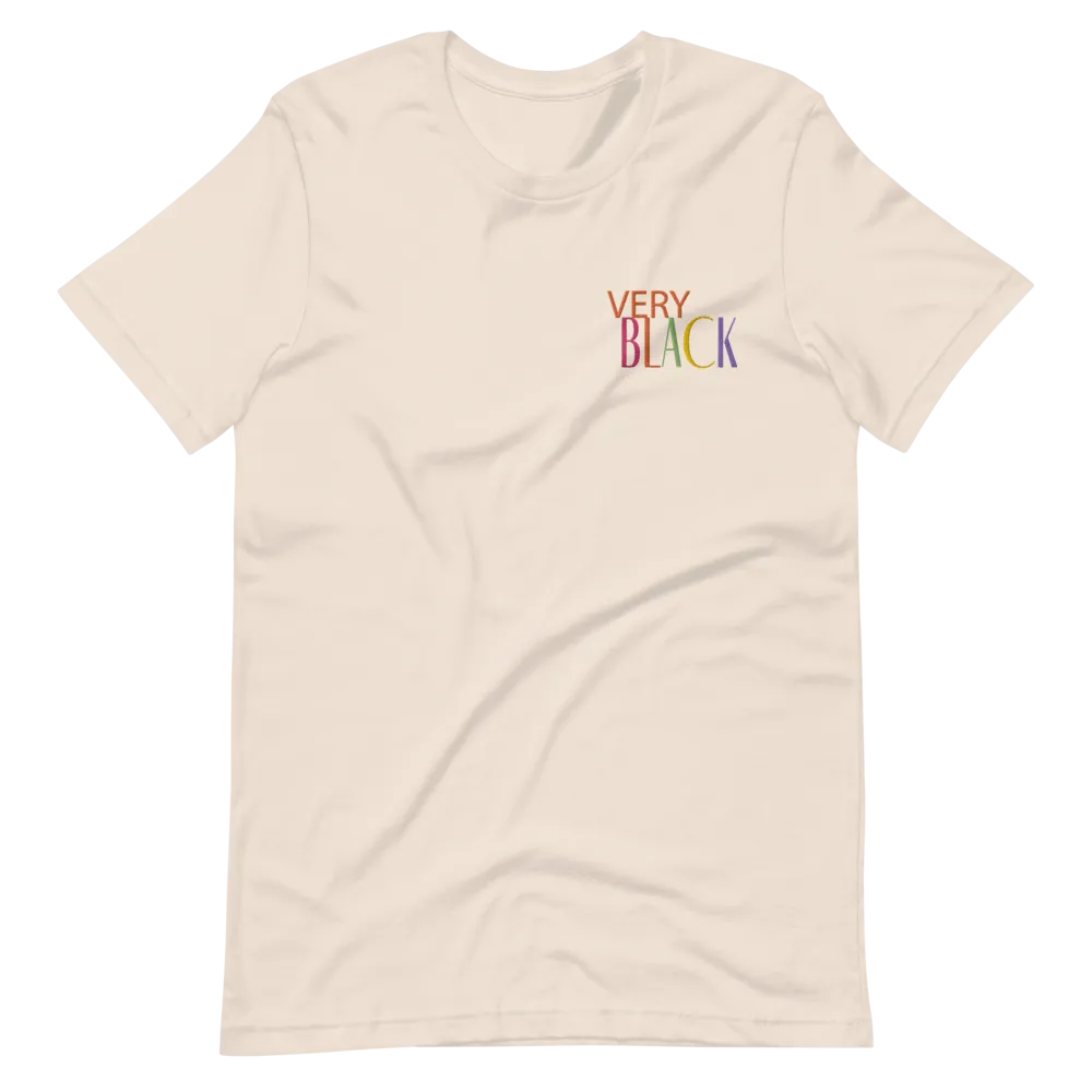 Very Black Embroidered Unisex Tee
