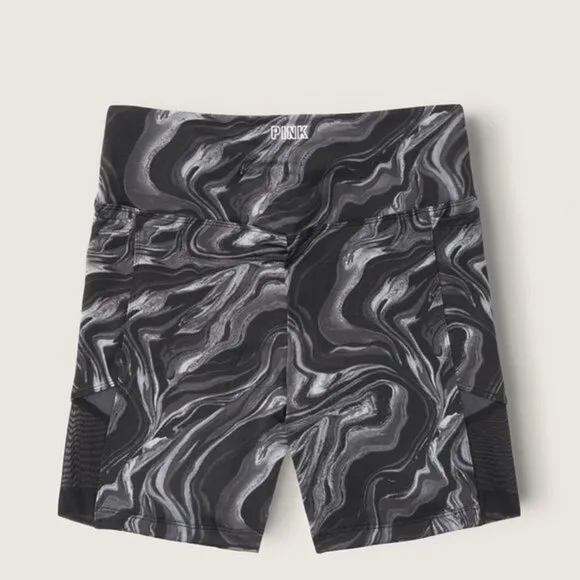 Victoria's Secret High Waist Bike Short Meduim Marble Ultimate With Mesh