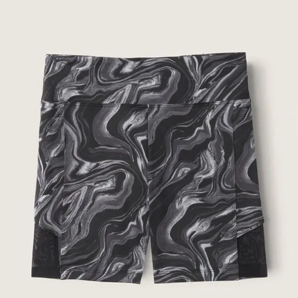 Victoria's Secret High Waist Bike Short Meduim Marble Ultimate With Mesh