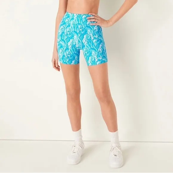 VS VICTORIAS SECRET PINK SOFT ULTIMATE HIGH WAIST BIKE SHORT SHORTIE MARBLE XXL