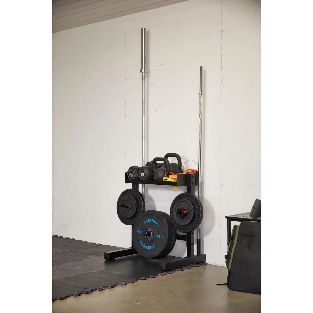 Weight Training Storage Rack for Bars and Weights