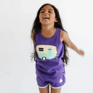 Whistle & Flute Kawaii Cloud Running Shorts - Grape