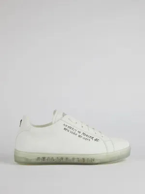 White Statement Lace Up Sneakers