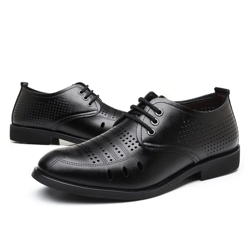 Wing Tip Shoes Genuine Leather Mens Handmade Shoes