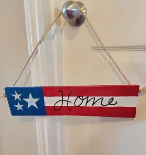 Wooden Patriotic Home Sign