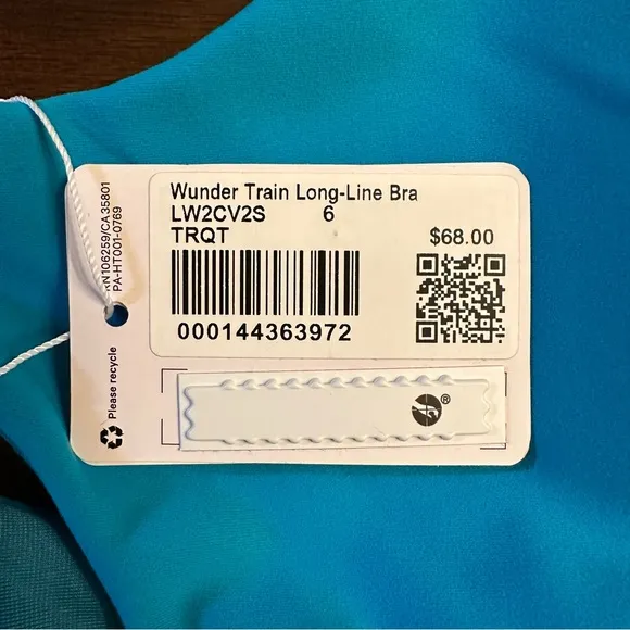 Wunder Train Longline Bra *Medium Support, C/D Cup - Turquoise Tide - 6